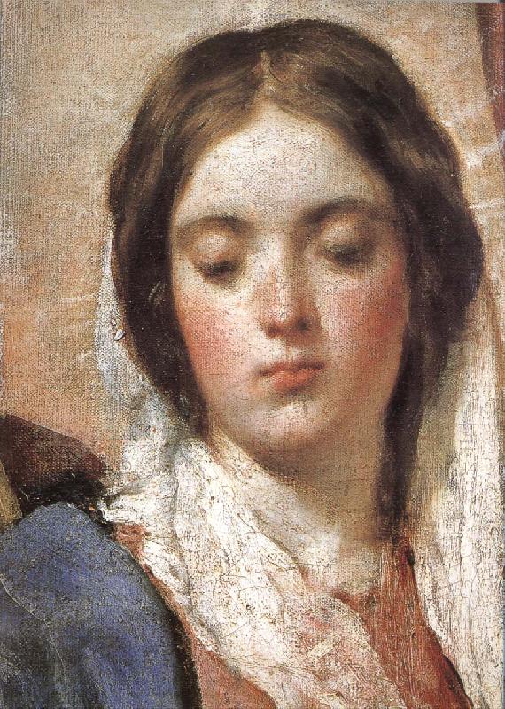 VELAZQUEZ, Diego Rodriguez de Silva y Detail of  Virgin Mary wearing the coronet oil painting image